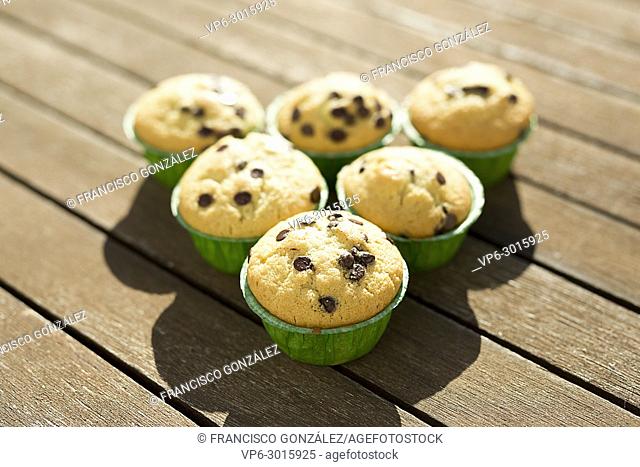 Homemade muffins with natural products. Horizontal shot with natural light