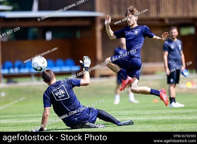 Gent's Robbie Van Hauter pictured in action during a training session of JPL KAA Gent on the third day of their summer stage in Stegersbach, Austria