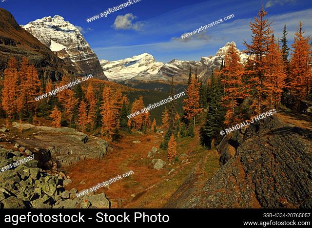 The View Of the Mountains From Opabin Plateau in the Lake O'Hara Region of Yoho National park in British Columbia Canada