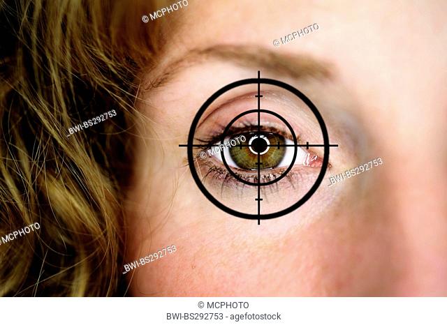 hairline cross on a woman's eye