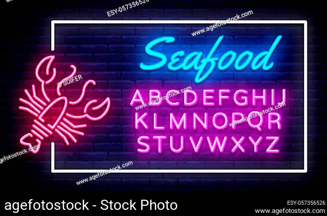 Crab Seafood logo LED Sign 