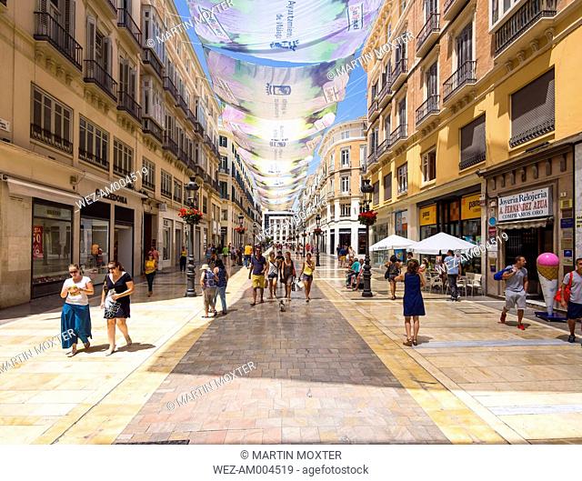 Spain, Malaga, shopping street Calle Molina Lario