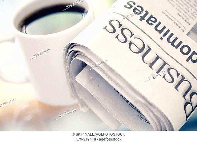Business Section and Coffee