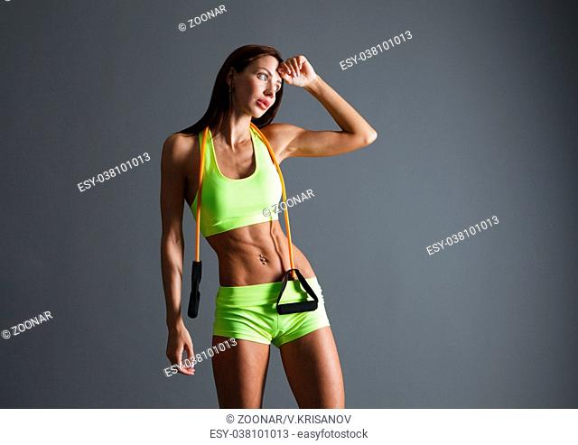 Beautiful healthy fitness woman exercising