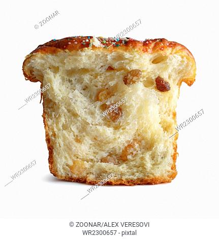 Piece of bread with raisins