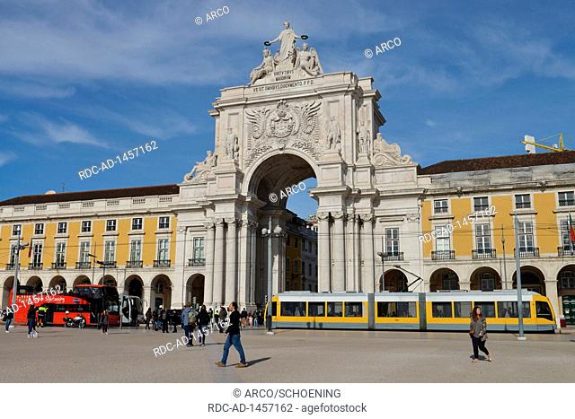 Triumphbogen Arco da Rua Augusta, Praca do Comercio, Lissabon, Portugal