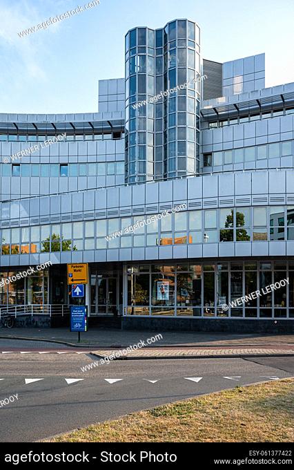 Hilversum, North Holland, The Netherlands - Contemporary glass office buildings of the city center