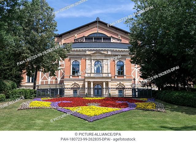 20 July 2018, Germany, Bayreuth: Exterior view of the Richard-Wagner-Opera-House. This year's Bayreuth Festival is due to start on 25 July