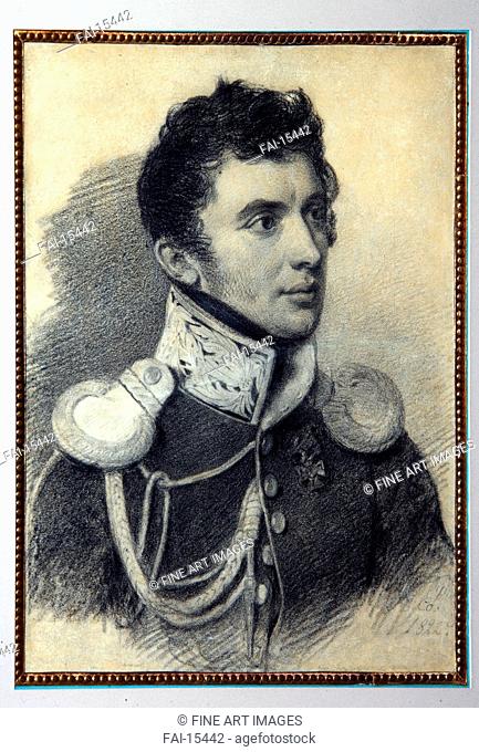 Portrait of the Decembrist Nikita Muravyov (1797-1843). Sokolov, Pyotr Fyodorovich (1791-1848). Pencil, pastel on cardboard. Romanticism. 1822. A