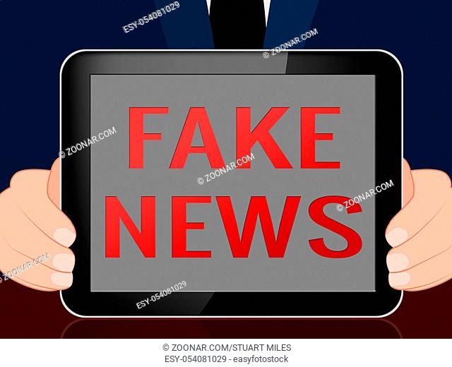Fake News Tablet Computer Message 3d Illustration