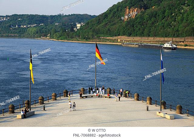 Deutsches Eck Koblenz, Rhineland-Palatinate, Germany, Europe