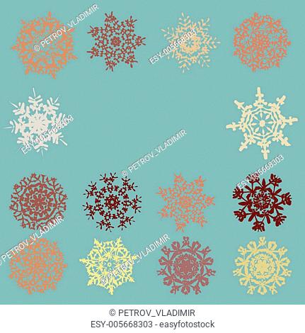 Vintage Snowflakes card. EPS 8
