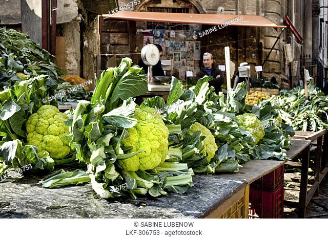 Vegetables, market, Mercato di Ballar¾, Palermo, Sicily, Italy