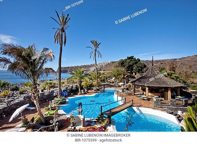 Swimming pool, Jardin Tecina Hotel, Playa Santiago, La Gomera, Canary Islands, Spain, Europe