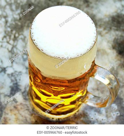 well-filled beer mug