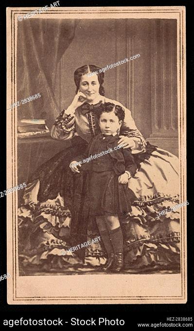 Portrait of Euge'nie de Montijo (1826-1920) and Son, Circa 1860s. Creator: E. & H.T. Anthony