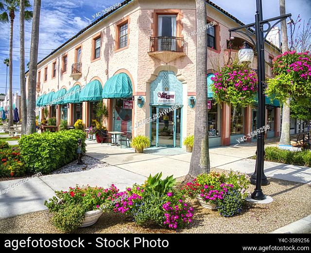 Corner of Nokomis and Venice Anenues in downtown shoppinng area of Venice Florida in the United States
