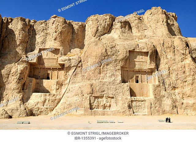 Tomb of King Artaxerxes I. and Darius I. at the Achaemenid burial site Naqsh-e Rostam, Rustam, near the archeological site of Persepolis