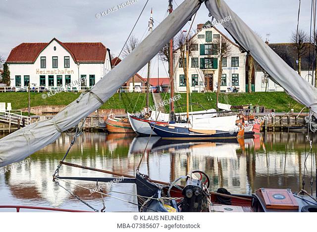 Museum harbour, Carolinensiel, harbor, East Frisia, Lower Saxony, Germany