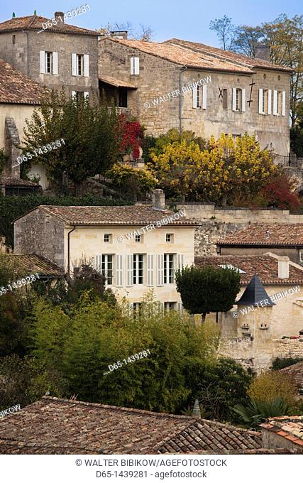 France, Aquitaine Region, Gironde Department, St-Emilion, wine town, town building detail