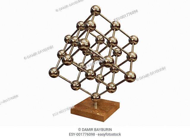 business desk souvenir - atom cube isolated on white background