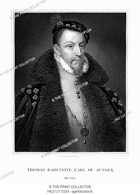 Thomas Radclyffe, 3rd Earl of Sussex, Lord-Lieutenant of Ireland, (1823). Radclyffe (c1525-1583) was a leading courtier during the reign of Elizabeth I