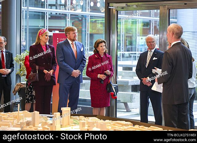 GÖTEBORG 20221013 Nederländernas drottning Máxima, kung Willem-Alexander och Sveriges kung Carl Gustaf och drottning Silvia besöker Lindholmen Science PArk i...
