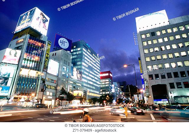 Omotesando boulevard, night scene. Tokyo, Japan