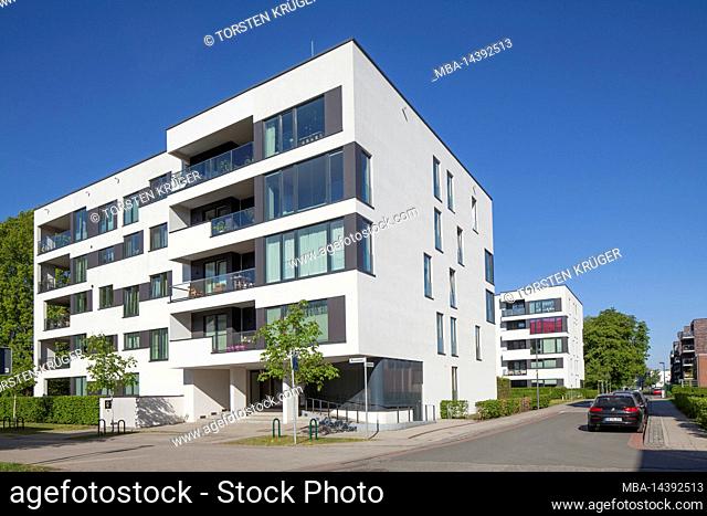 Modern residential buildings, Stadtwerder, Neustadt, Bremen, Germany, Europe