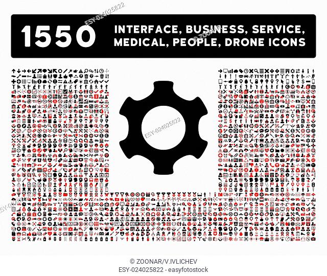 Gear Icon and More Interface, Business, Tools, People, Medical, Awards Flat Vector Icons