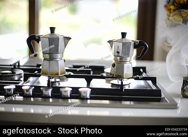 Coffee makers on stoves