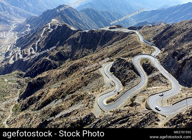 Zigzag Abha mountain road, Kingdom of Saudi Arabia, Middle East