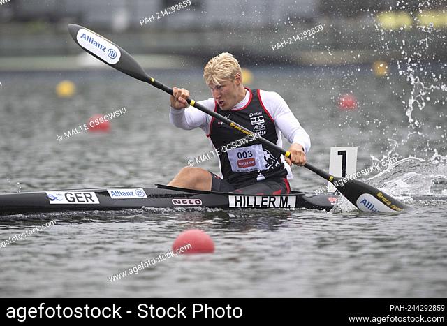Martin HILLER (KC Potsdam) men's canoe K1, action, the finals 2021 in the disciplines canoe, SUP, canoe polo from June 3rd to June 6th, 2021 in Duisburg