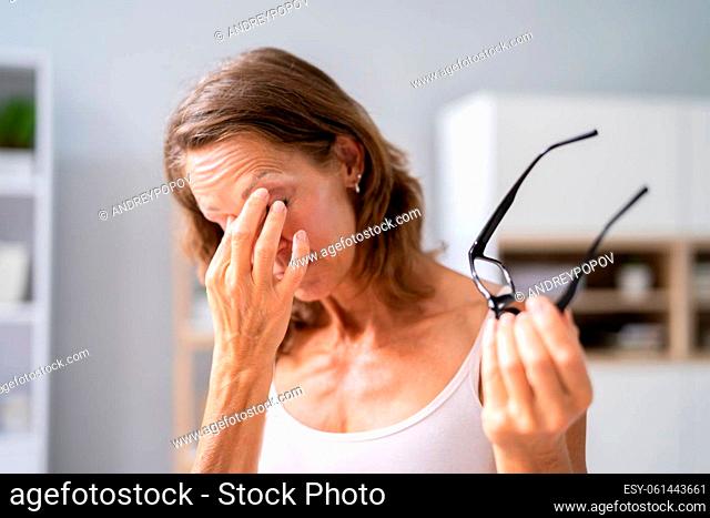 Eye Glaucoma Or Tired Dry Eyesight. Conjunctivitis And Itching