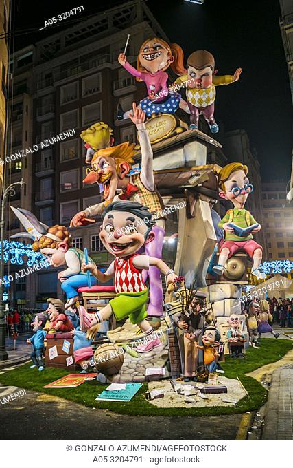 Fallas festival. La Crema. The Burning. On 19 March all of the sculptures go up in flames. Burning in the St Joseph night. Valencia