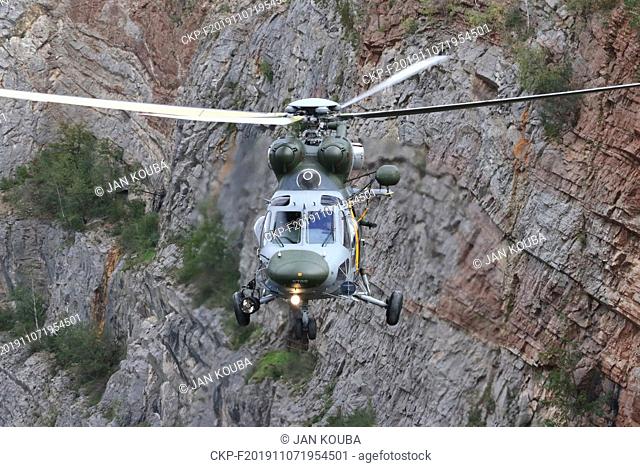 Czech Air Force Search and Rescue System's W-3A SOKOL, multipurpose two-engine turbo-shaft rescue helicopter at Big America, Czech Grand Canyon