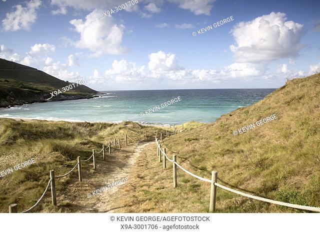 Footpath to Beach at Malpica; Fisterra; Costa de la Muerte; Galicia; Spain