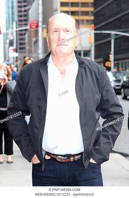 Celebrity guests arrive for the 'Late Show with David Letterman' Featuring: Robert Duvall Where: New York City, New York
