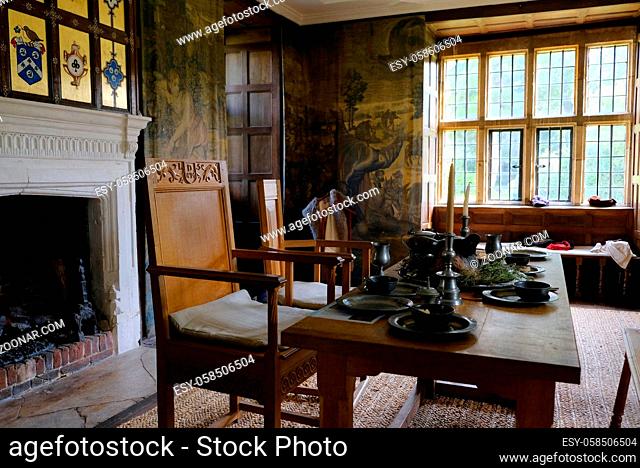 Interior of 16th century antique Avebury Manor in Avebury England united kingdom