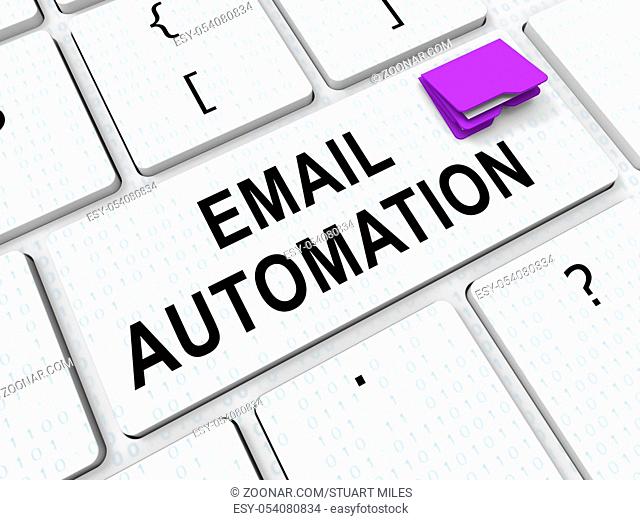 Email Automation Digital Marketing System 3d Rendering Shows Automated Process To Send Messages Using Electronic System