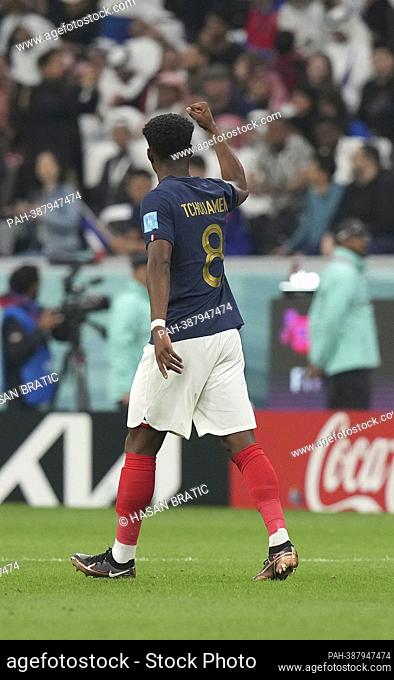 December 10th, 2022, Al Bayt Stadium, Doha, QAT, World Cup FIFA 2022, quarterfinals, England vs France, in the picture France's midfielder Aurelien Tchouameni...
