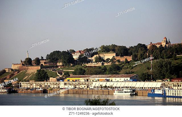Serbia, Belgrade, Kalemegdan Citadel, Sava River, boats