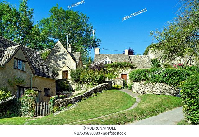 Great Britain, Gloucestershire, Bibury, Arlington Row, working-class estate of the weavers, 17. Cent., a typical village of the Cotswolds