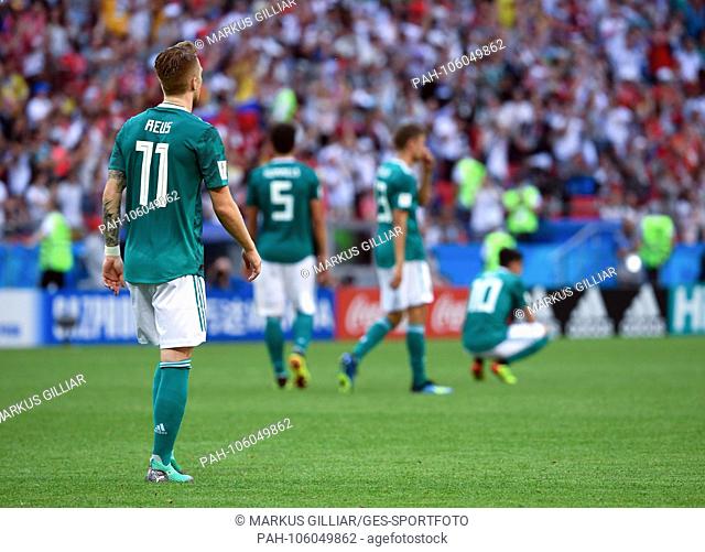 frustrated after the goal to 0: 2: Marco Reus (Germany). GES / Soccer / World Cup 2018 Russia: South Korea - Germany, 27.06