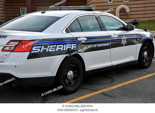 A police car stands in front of the court of Arapahoe county in Centennial near Denver, Colorado, US, 13 July 2015. The closing phase of the trial against a...