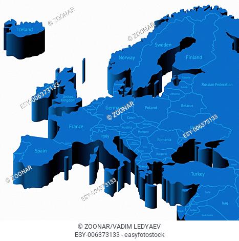 3d map of Europe