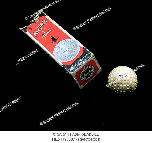 Spalding Kro-Flite golf ball and box, c1910