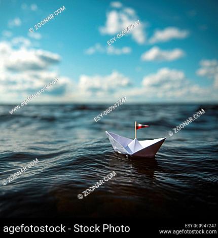 Paper Boat in Big Waves