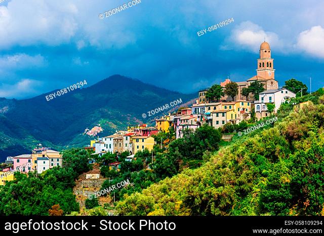 View of Legnaro in the Province of La Spezia, Liguria, Italy