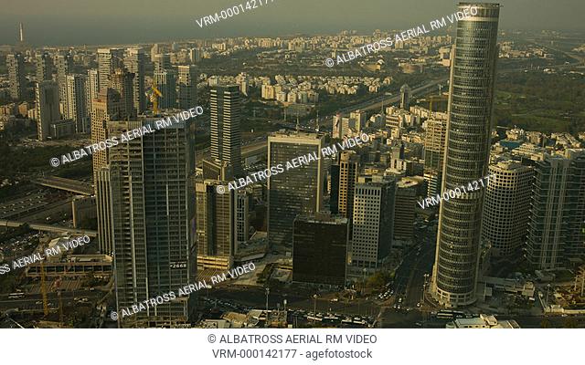 Tel Aviv Metropolis skyline aerial shot